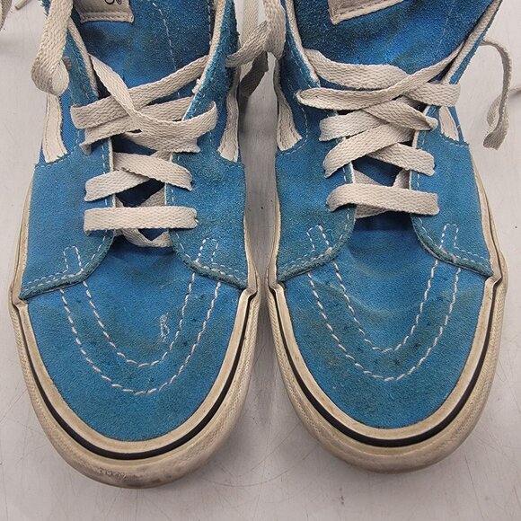 Vans Sk8 Hi Womens 7.5 Blue High Top Sneaker Shoes Casual Skateboarding Comfort - Picture 10 of 13